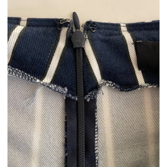 Reformation Trouser Pants Stretch Stripped Cropped Leg Size 10 - Picture 13 of 14